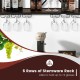 Honhorrs Wall-Mounted Wine Rack for 39 Bottles and 12 Glasses with 6 Rows of Stemware Storage