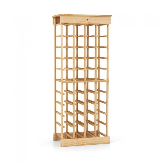 Honhorrs 40-Bottle Modular Wine Rack with Reinforcing Crossbars and Included Anti-Toppling Device