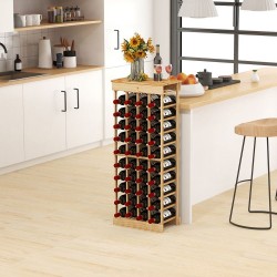 Honhorrs 40-Bottle Modular Wine Rack with Reinforcing Crossbars and Included Anti-Toppling Device