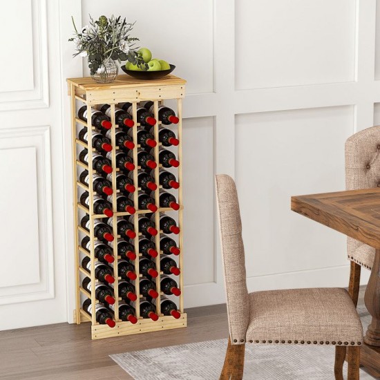 Honhorrs 40-Bottle Modular Wine Rack with Reinforcing Crossbars and Included Anti-Toppling Device