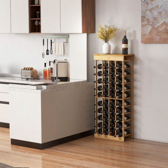 Honhorrs 40-Bottle Modular Wine Rack with Reinforcing Crossbars and Included Anti-Toppling Device