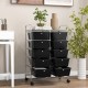 Honhorrs 10-Drawer Rolling Storage Cart with Mesh Top Platform, Metal Frame and Lockable Wheels