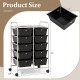 Honhorrs 10-Drawer Rolling Storage Cart with Mesh Top Platform, Metal Frame and Lockable Wheels