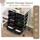 Honhorrs 10-Drawer Rolling Storage Cart with Mesh Top Platform, Metal Frame and Lockable Wheels