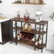 Honhorrs Industrial Wine Bar Cabinet, Fifteen-Bottle Rack with Stemware Storage and USB Charging