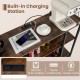 Honhorrs Industrial Wine Bar Cabinet, Fifteen-Bottle Rack with Stemware Storage and USB Charging