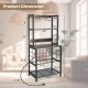 Honhorrs Wine Bar Rack, Twenty-Four Bottle Positions and Nine Glass Holders with AC and USB Charging
