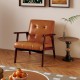 Honhorrs Tufted Accent Armchair, Rubberwood Frame and Spring-Supported Cushion for Reading Corners