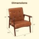Honhorrs Tufted Accent Armchair, Rubberwood Frame and Spring-Supported Cushion for Reading Corners
