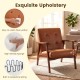 Honhorrs Tufted Accent Armchair, Rubberwood Frame and Spring-Supported Cushion for Reading Corners