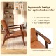 Honhorrs Tufted Accent Armchair, Rubberwood Frame and Spring-Supported Cushion for Reading Corners