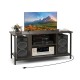 Honhorrs Three-Tier Media Stand for TVs up to 50 Inches, Power Access and Adjustable Center Shelf
