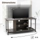 Honhorrs Three-Tier Media Stand for TVs up to 50 Inches, Power Access and Adjustable Center Shelf