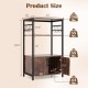 Honhorrs 3-Tier Kitchen Baker's Rack with 2 Open Shelves, Storage Cabinet and 10 S-Shaped Hooks
