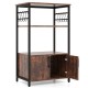Honhorrs 3-Tier Kitchen Baker's Rack with 2 Open Shelves, Storage Cabinet and 10 S-Shaped Hooks