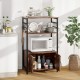 Honhorrs 3-Tier Kitchen Baker's Rack with 2 Open Shelves, Storage Cabinet and 10 S-Shaped Hooks