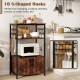 Honhorrs 3-Tier Kitchen Baker's Rack with 2 Open Shelves, Storage Cabinet and 10 S-Shaped Hooks