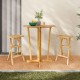 Honhorrs Pair of Folding Teak Patio Bar Stools, Saddle Seats with Footrests and Preassembled Frames