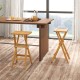 Honhorrs Pair of Folding Teak Patio Bar Stools, Saddle Seats with Footrests and Preassembled Frames