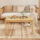 Honhorrs 35.5-by-20-Inch Teak Patio Coffee Table, Natural Wood Frame and Slatted Rectangular Top