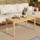 Honhorrs 35.5-by-20-Inch Teak Patio Coffee Table, Natural Wood Frame and Slatted Rectangular Top
