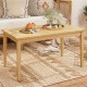 Honhorrs 35.5-by-20-Inch Teak Patio Coffee Table, Natural Wood Frame and Slatted Rectangular Top