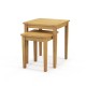 Honhorrs Two Teak Patio Nesting Tables, Wooden Tops with Tuck-Together Storage and 110-Lb Capacity