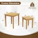 Honhorrs Two Teak Patio Nesting Tables, Wooden Tops with Tuck-Together Storage and 110-Lb Capacity