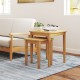 Honhorrs Two Teak Patio Nesting Tables, Wooden Tops with Tuck-Together Storage and 110-Lb Capacity