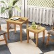 Honhorrs Two Teak Patio Nesting Tables, Wooden Tops with Tuck-Together Storage and 110-Lb Capacity