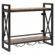 Honhorrs Wall-Mounted Wine Organizer, Two Shelves and Stemware Rails with Reinforced Metal X-Bracing