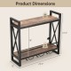 Honhorrs Wall-Mounted Wine Organizer, Two Shelves and Stemware Rails with Reinforced Metal X-Bracing