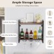 Honhorrs Wall-Mounted Wine Organizer, Two Shelves and Stemware Rails with Reinforced Metal X-Bracing