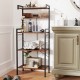 Honhorrs Four-Tier Powered Baker's Rack, Eight S-Hooks with AC Outlets, USB-C Port and Shelf Rails