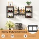 Honhorrs Wall-Mounted Wine Bar Shelf, Eight Bottle Positions with Three Glass Rails and Open Storage
