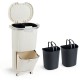 Honhorrs Ten-Gallon Sorting Bin, Two Lift-Out Buckets and Tilting Lower Section on Locking Wheels