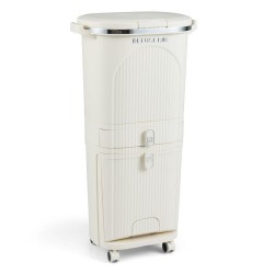 XVX Eleven-Gallon Three-Level Sorting Bin, Dual Buckets with Tilting Compartment and Wheels