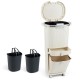 Honhorrs Eleven-Gallon Three-Level Sorting Bin, Dual Buckets with Tilting Compartment and Wheels
