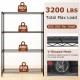 Honhorrs Four-Tier Metal Storage Shelf, Adjustable V-Wire Racks with Clip Assembly and Leveling Feet