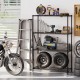 Honhorrs Four-Tier Metal Storage Shelf, Adjustable V-Wire Racks with Clip Assembly and Leveling Feet