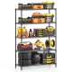 Honhorrs Five-Tier Metal Rack, Adjustable V-Shaped Wire Shelves with Clip Assembly and Anti-Tip Kits