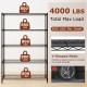 Honhorrs Five-Tier Metal Rack, Adjustable V-Shaped Wire Shelves with Clip Assembly and Anti-Tip Kits