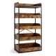 Honhorrs Five-Level Kitchen Storage Rack, Four Pull-Out Baskets with Raised Edges and Leveling Feet
