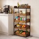 Honhorrs Five-Level Kitchen Storage Rack, Four Pull-Out Baskets with Raised Edges and Leveling Feet