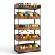 Honhorrs Five-Level Kitchen Storage Rack, Four Pull-Out Baskets with Raised Edges and Leveling Feet