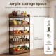 Honhorrs Five-Level Kitchen Storage Rack, Four Pull-Out Baskets with Raised Edges and Leveling Feet