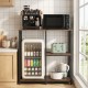 Honhorrs Kitchen Appliance Rack, Three Storage Levels with Mini-Fridge Compartment and Metal Frame