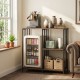 Honhorrs Kitchen Appliance Rack, Three Storage Levels with Mini-Fridge Compartment and Metal Frame