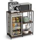 Honhorrs Kitchen Appliance Rack, Three Storage Levels with Mini-Fridge Compartment and Metal Frame