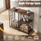 Honhorrs Kitchen Appliance Rack, Three Storage Levels with Mini-Fridge Compartment and Metal Frame